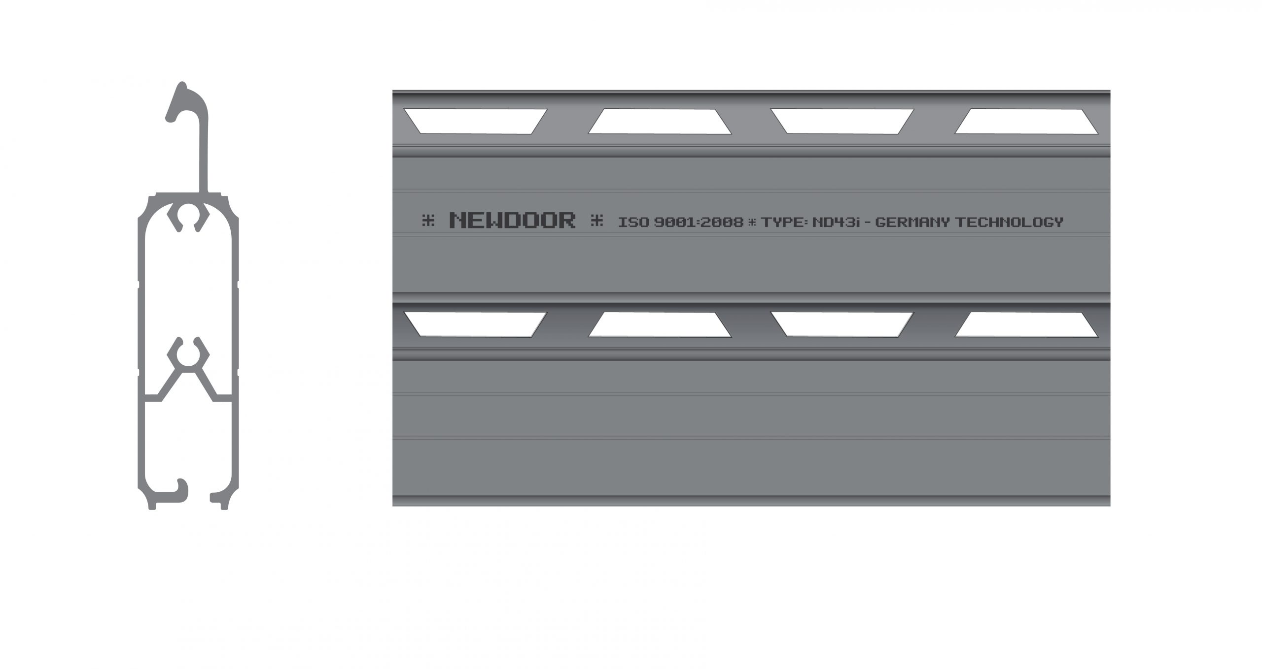 Cửa cuốn Đức Newdoor ND43i giá bán 1.160.000đ/m2